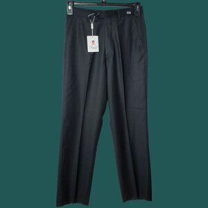 Royal Pinstripe Dress Pants Wool Blend  Formal Trousers BLk Size 30x40